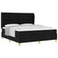 Box spring seng med hovedgærde Sort 200 x 180 cm Stof