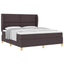 Box spring seng med hovedgærde Mørk Brun 200 x 180 cm Stof