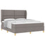 Box spring seng med hovedgærde Gråbrun 200 x 180 cm Stof