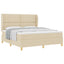 Box spring seng med hovedgærde Creme 200 x 180 cm Stof