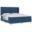 Box spring seng med pude med hovedgærde Blå 200 x 180 cm Stof