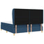 Box spring seng med pude med hovedgærde Blå 200 x 180 cm Stof