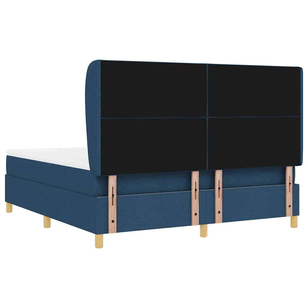 Box spring seng med pude med hovedgærde Blå 200 x 180 cm Stof