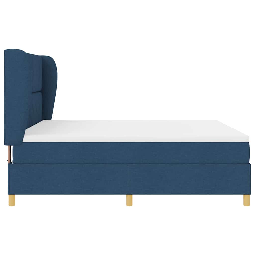 Box spring seng med pude med hovedgærde Blå 200 x 180 cm Stof