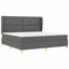 Box spring seng med hovedgærde Mørkegrå 200 x 200 cm Stof
