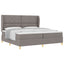 Box spring seng med hovedgærde Gråbrun 200 x 200 cm Stof