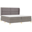 Box spring seng med hovedgærde Gråbrun 200 x 200 cm Stof