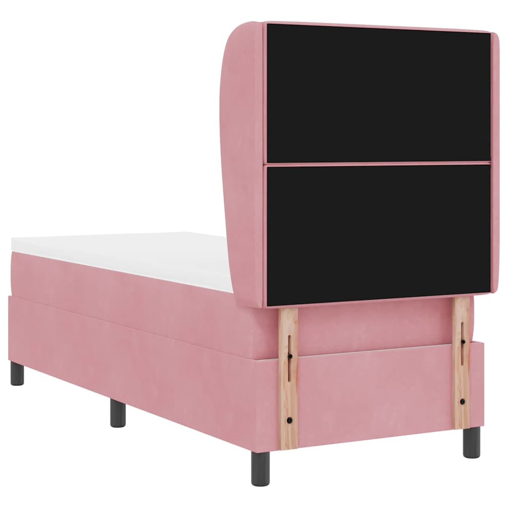 Box spring seng med madras Lyserød 200 x 80 cm Fløjl