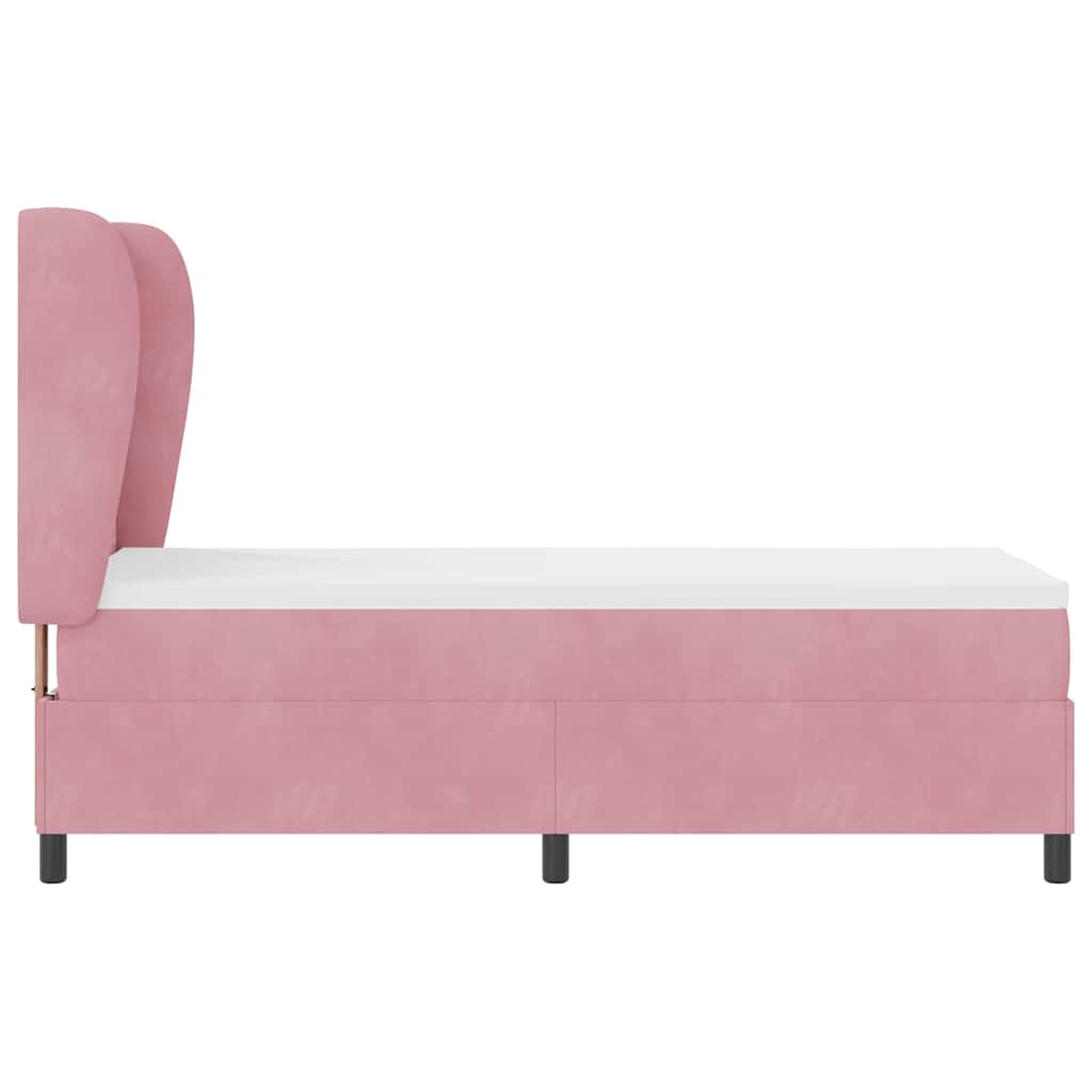 Box spring seng med madras Lyserød 200 x 80 cm Fløjl