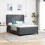 Box spring seng med madras Mørkegrå 190 x 140 cm Fløjl