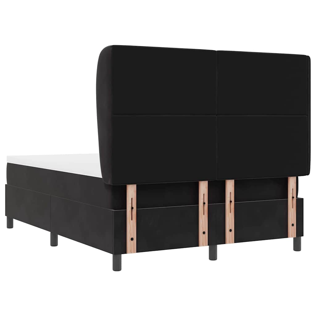 Box spring seng med madras Sort 200 x 160 cm Fløjl