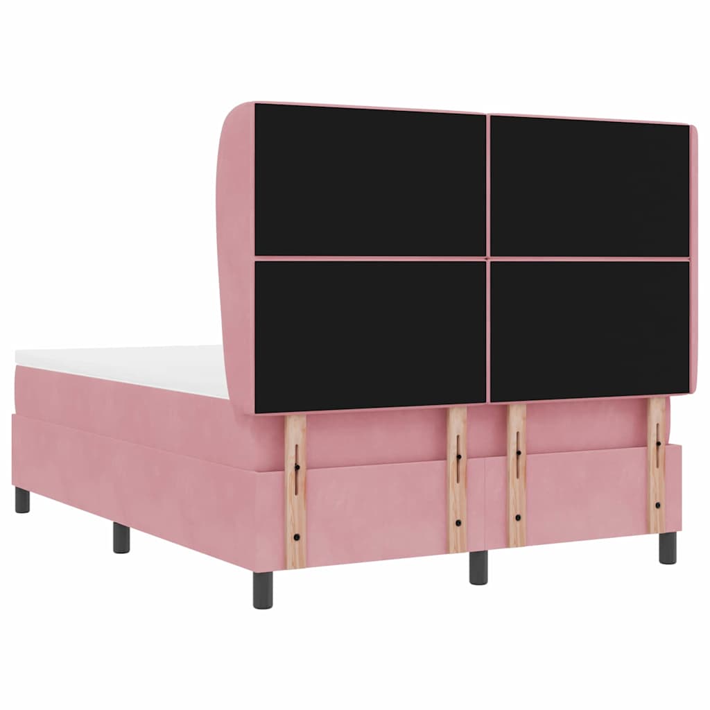 Box spring seng med madras Lyserød 200 x 160 cm Fløjl