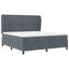 Box spring seng med hovedgærde Mørkegrå 200 x 180 cm Fløjl