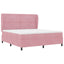 Box spring seng med hovedgærde Lyserød 200 x 180 cm Fløjl