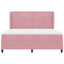 Box spring seng med hovedgærde Lyserød 200 x 180 cm Fløjl