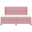Box spring seng med hovedgærde Lyserød 200 x 200 cm Fløjl