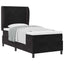 Box spring seng med hovedgærde Sort 200 x 80 cm Fløjl