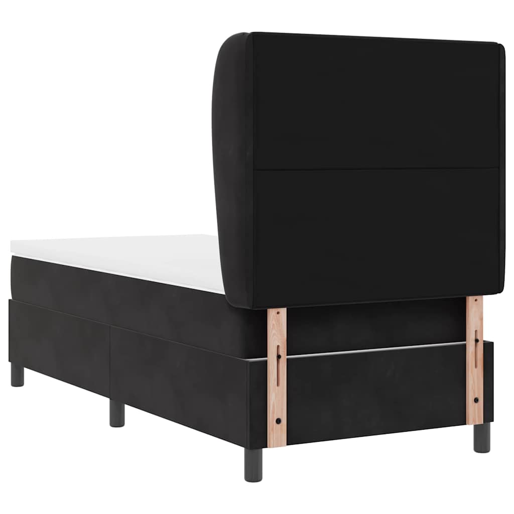 Box spring seng med hovedgærde Sort 200 x 80 cm Fløjl