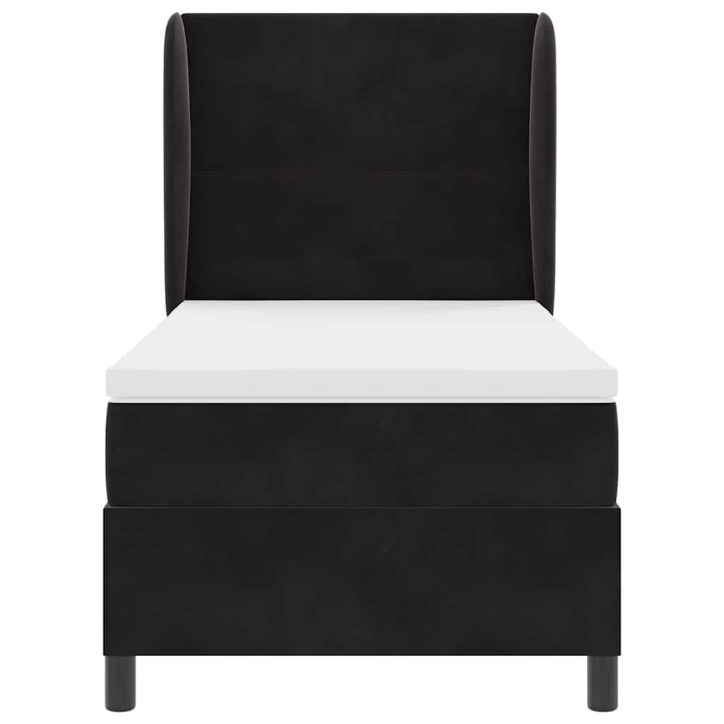Box spring seng med hovedgærde Sort 200 x 80 cm Fløjl
