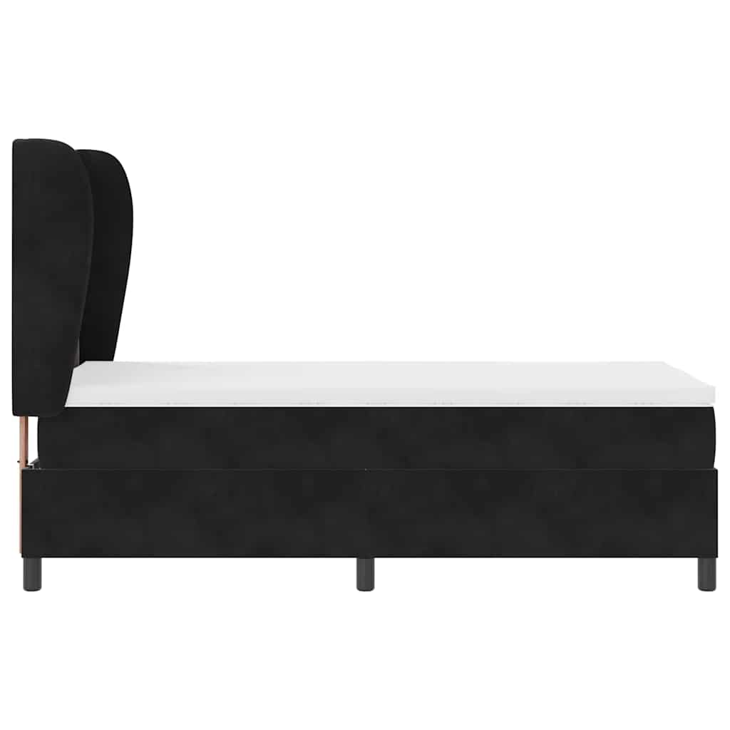 Box spring seng med hovedgærde Sort 200 x 80 cm Fløjl