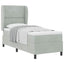 Box spring seng med hovedgærde Lysegrå 200 x 80 cm Fløjl