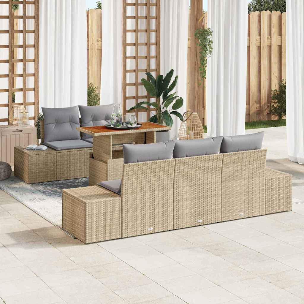 Have Spisebordssæt med pude 6 pcs Beige og grå