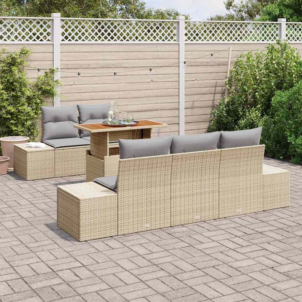 Have Spisebordssæt med pude 6 pcs Beige og grå