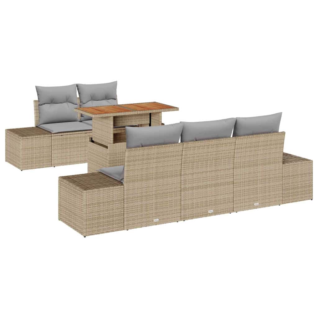 Have Spisebordssæt med pude 6 pcs Beige og grå