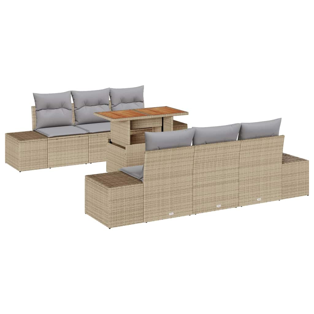 Have Spisebordssæt med pude 7 pcs Beige og grå