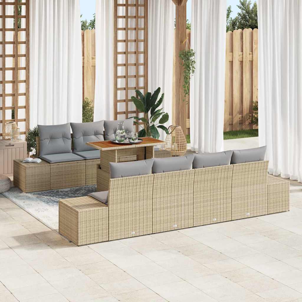 Have Spisebordssæt med pude 8 pcs Beige og grå