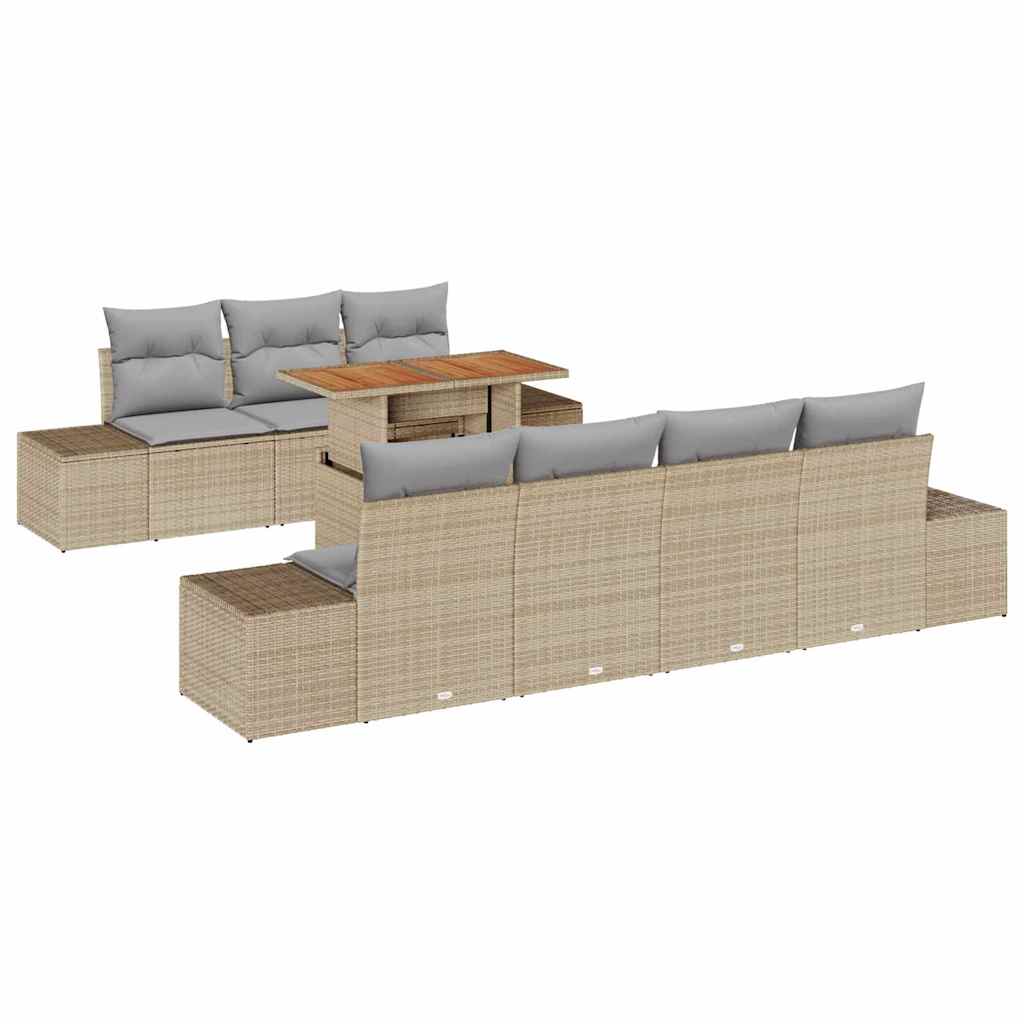 Have Spisebordssæt med pude 8 pcs Beige og grå