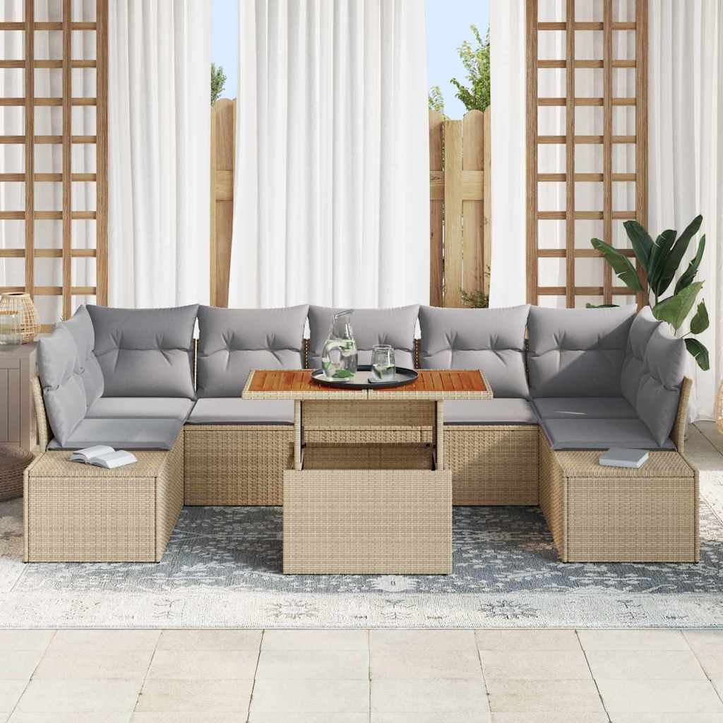 Havesofa Sæt 8 stk. Beige og grå