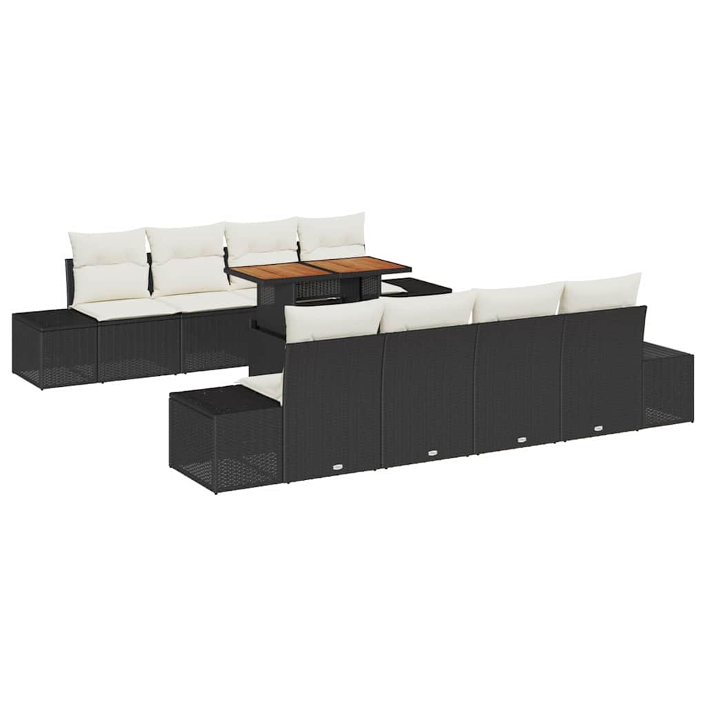 Have Spisebordssæt med pude 9 pcs Sort og Cream