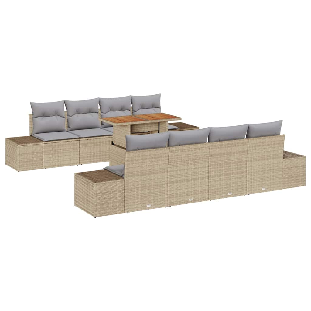 Have Spisebordssæt med pude 9 pcs Beige og grå