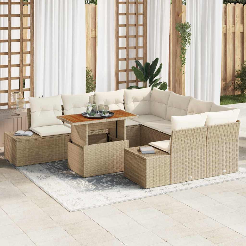 Have Spisebordssæt med pude 9 pcs Beige og creme