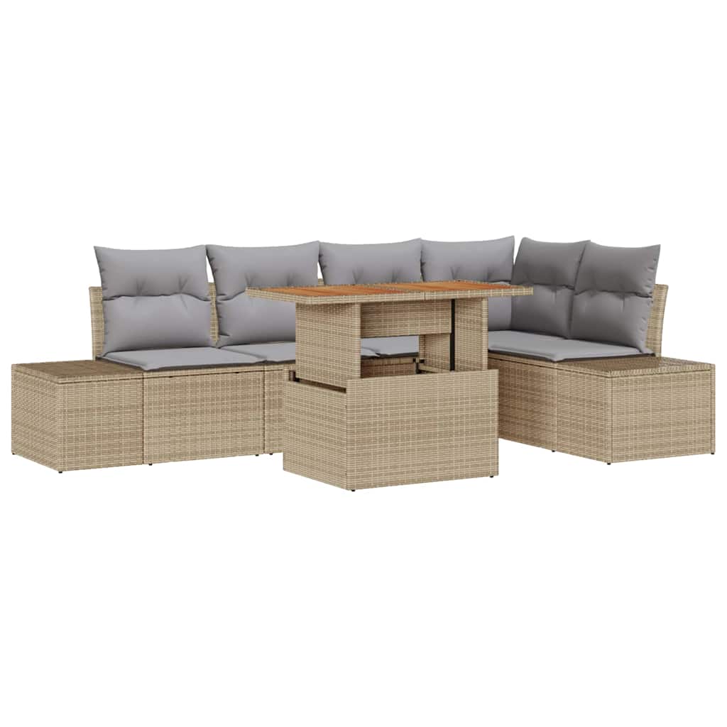 Havesofa Sæt 6 stk. Beige og grå