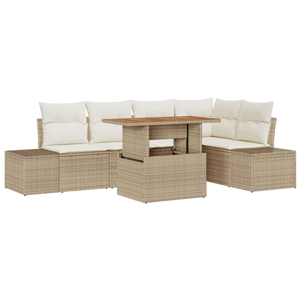 Havesofa Sæt 6 stk. Beige og creme