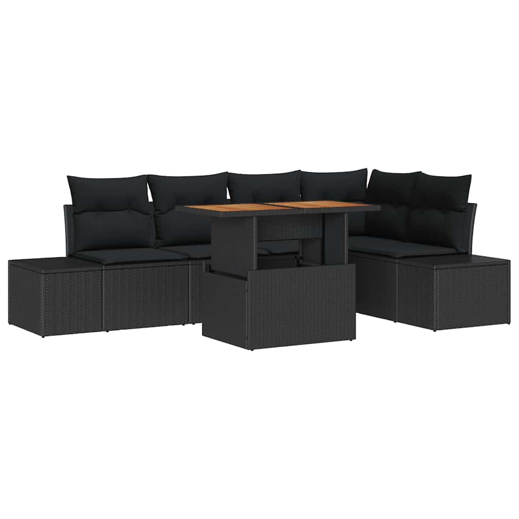 Havesofa Sæt 6 stk. Sort og Brunt