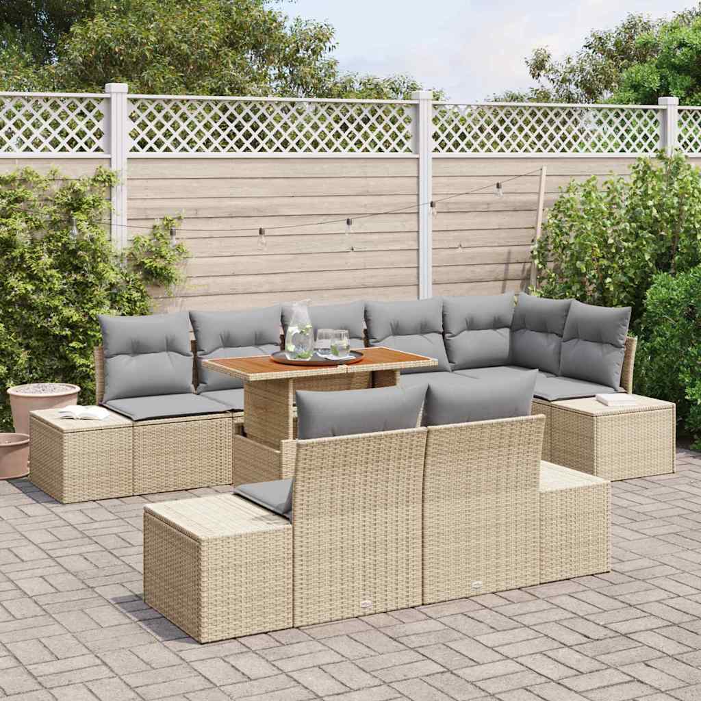 Have Spisebordssæt med pude 9 pcs Beige og grå