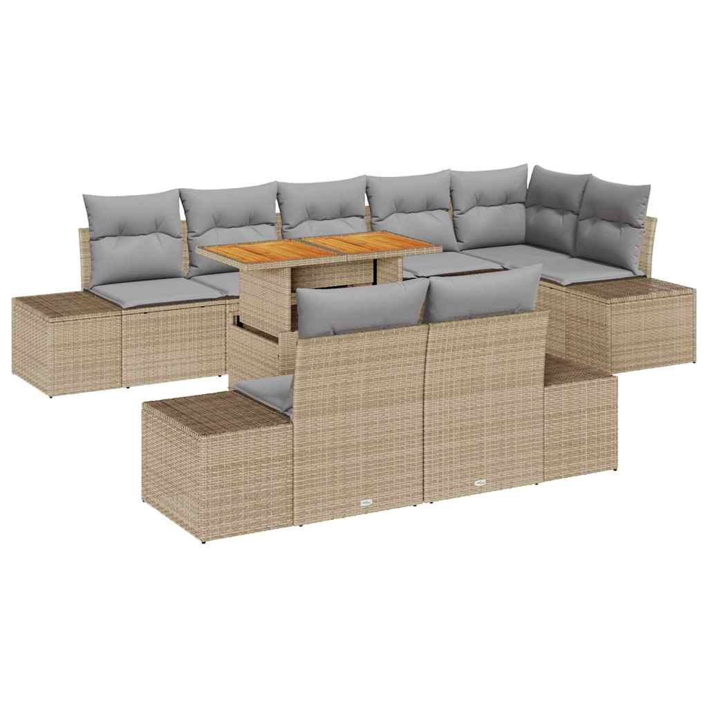 Have Spisebordssæt med pude 9 pcs Beige og grå