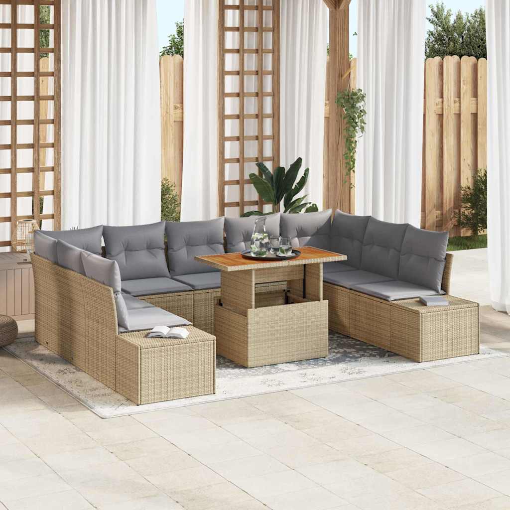 Have Spisebordssæt med pude 10 pcs Beige og grå