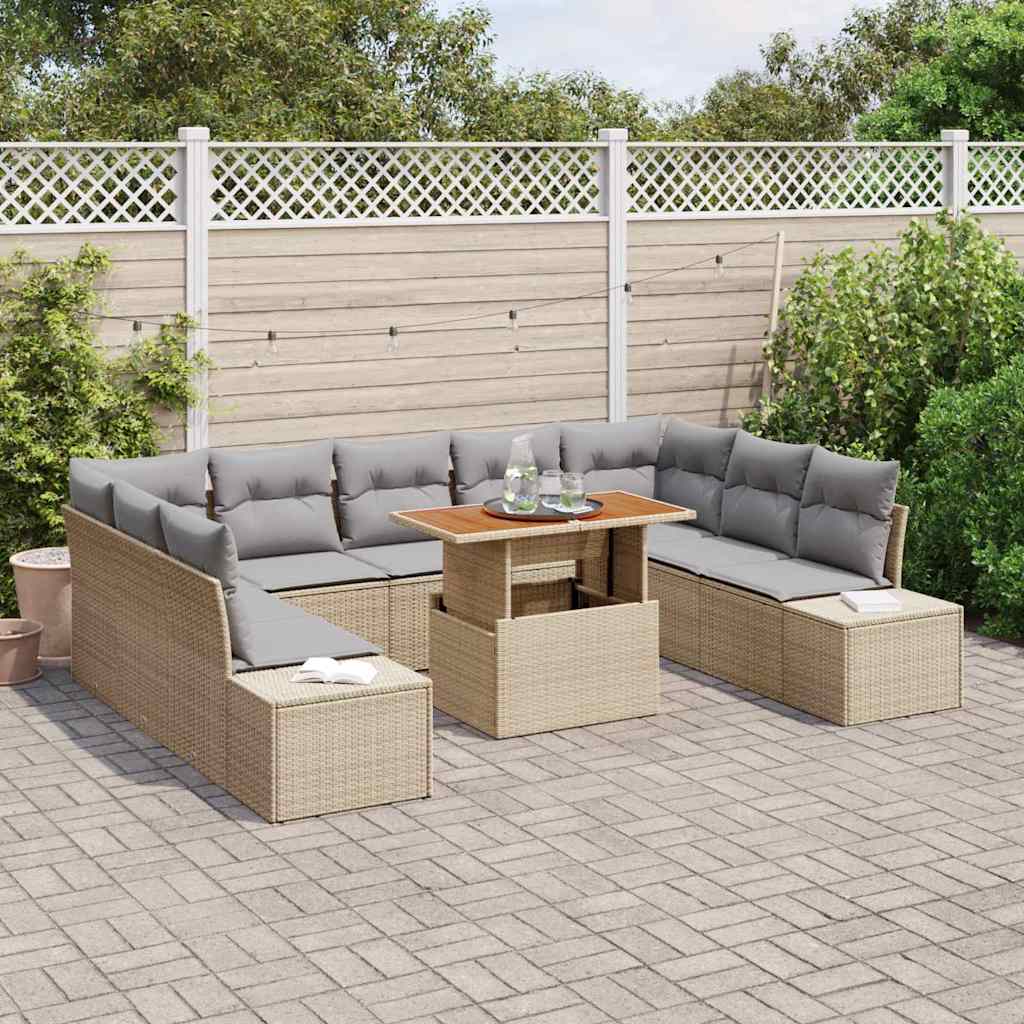 Have Spisebordssæt med pude 10 pcs Beige og grå