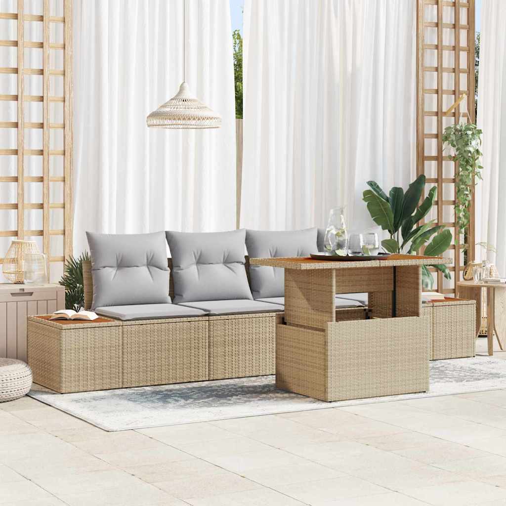 Have Spisebordssæt med pude 5 pcs Beige og grå