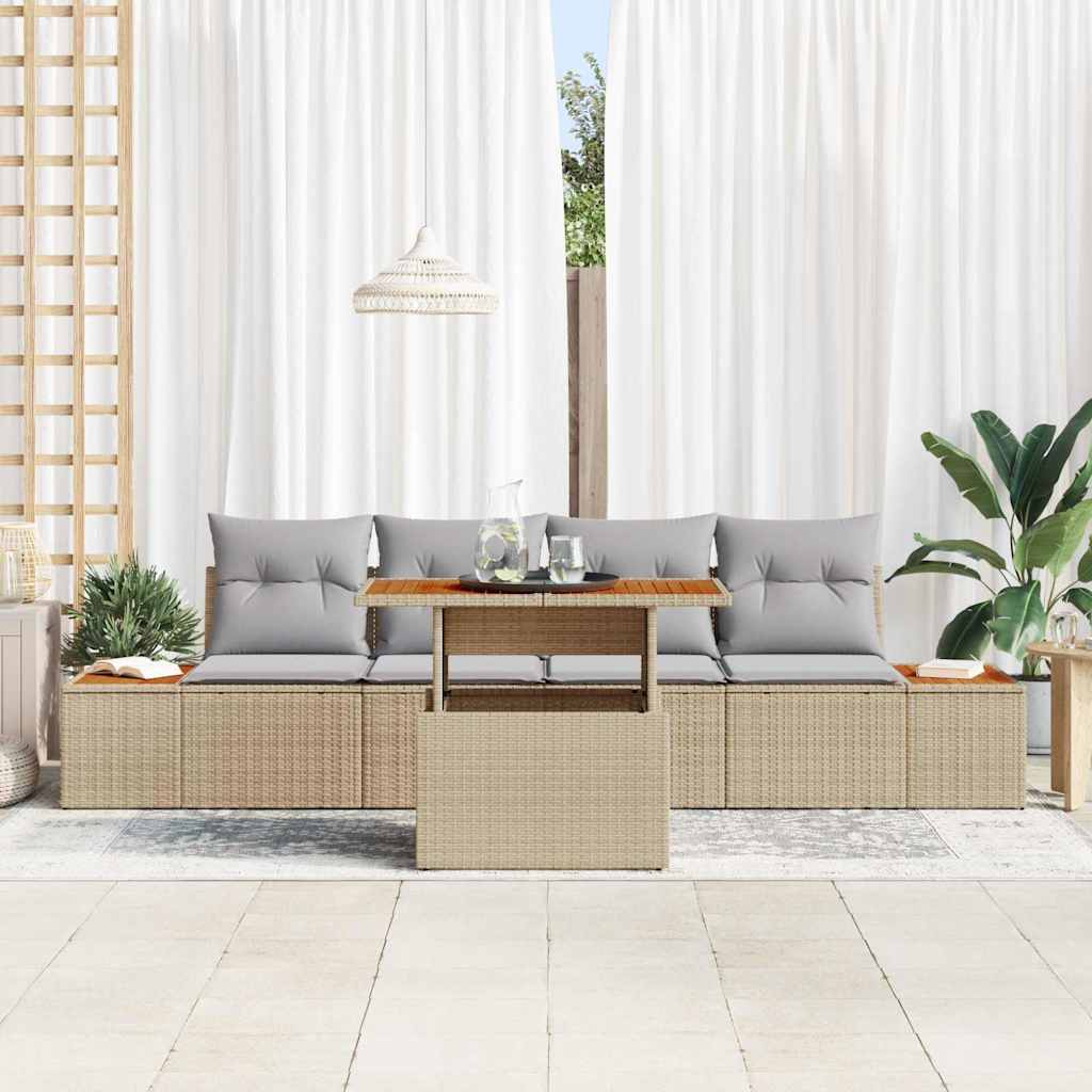 Have Spisebordssæt med pude 5 pcs Beige og grå