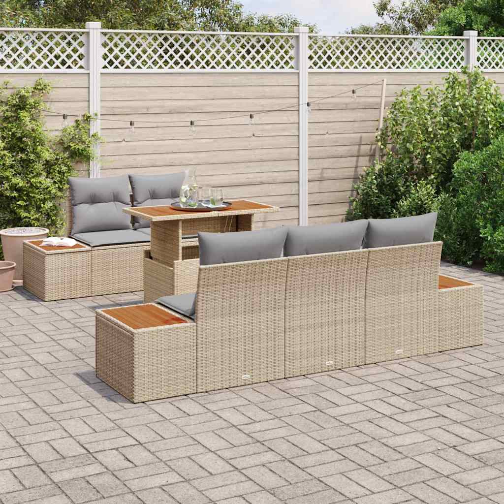 Have Spisebordssæt med pude 6 pcs Beige og grå