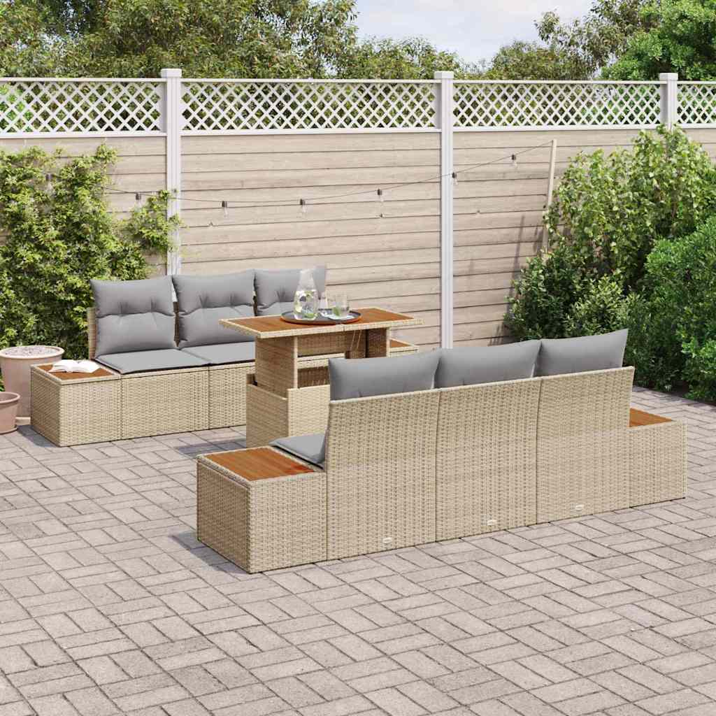 Have Spisebordssæt med pude 7 pcs Beige og grå