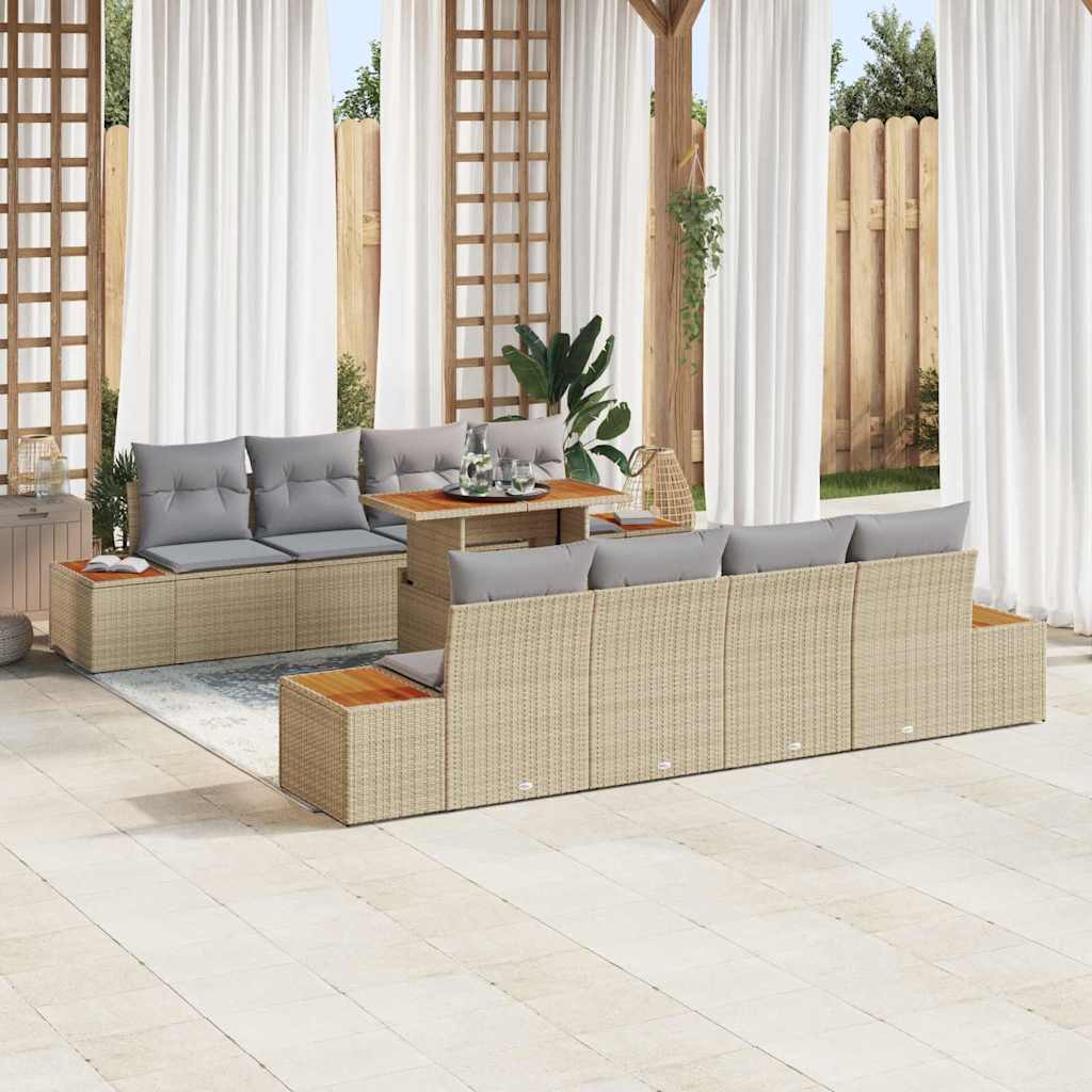 Have Spisebordssæt med pude 9 pcs Beige og grå