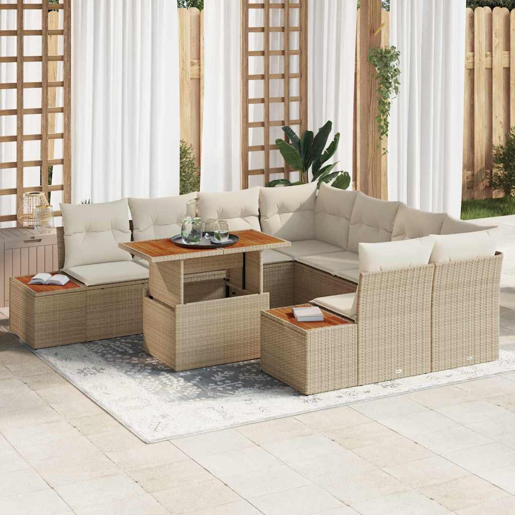 Have Spisebordssæt med pude 9 pcs Beige og creme