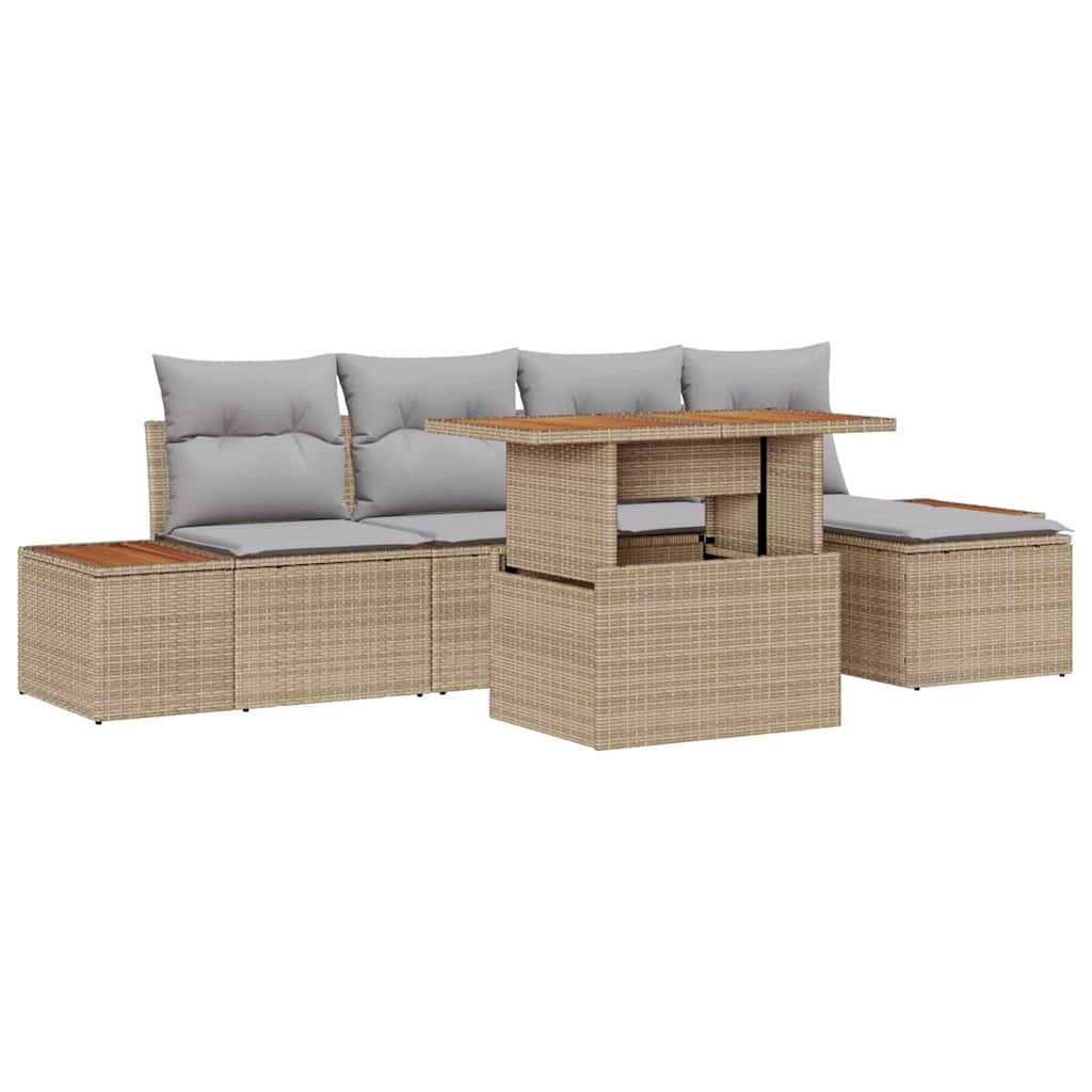 Have Spisebordssæt med pude 6 pcs Beige og grå