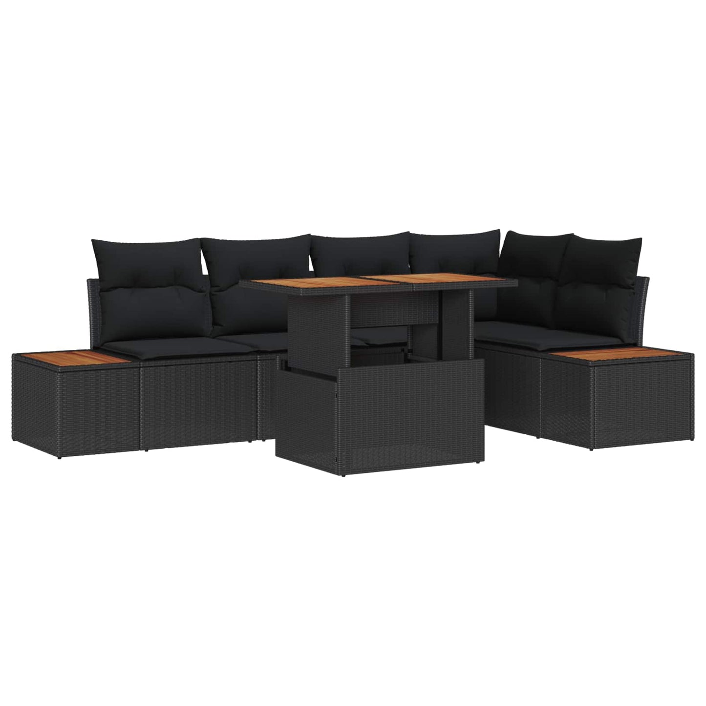 Havesofa Sæt 6 stk. Sort og Brunt